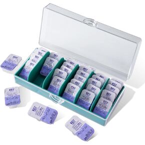 P-60 daily contact lens organizer, Disposable Contact Lens Dispenser, Clear Plastic Box for All Brands Daily Lens.(GREEN)