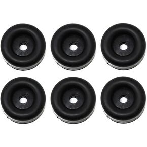 6 Pack Black Round Rubber Bumper Replacements for Cargo Trailer Ramp Door