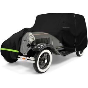 Waterproof Car Cover Compatible with 1928-1931 Ford Model A Sedan/Convertible Sedan Accessories, 210T All Weather Car Covers with Zipper&Lock for Car Dust Snow Rain Hail Protection