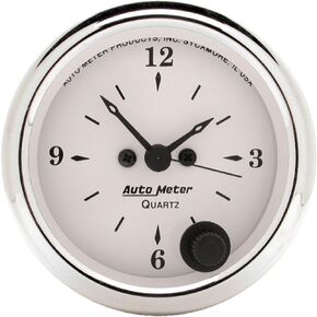 AUTO METER 1686 Old TYME White Clock,2.3125 in.