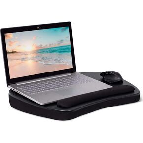 BIRDROCK HOME Oversized Lap Desk with Memory Foam Cushion | Wrist Rest Cushion | Fits Laptops Up to 17" Matte Black | Work from Home | Computer Lap Tray