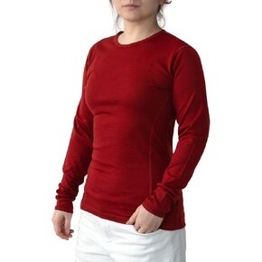 SHEEP RUN 100% Merino Wool Women's Base Layer Wicking Breathable Hiking Long Sleeve Shirt