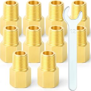 GASHER 10PCS 1/4" NPT Brake Line Adapter Fittings 7/16"-24M Threads for Inverted Flare Female