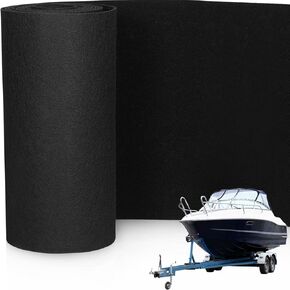 Remerry Boat Trailer Bunk Carpet, Marine Carpet Black Padding Boat Carpet Polyester Boat Trailer Bunks Marine Carpeting Trailer Bunk Padding for Boat Trailer Step