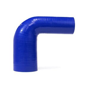 HPS HTSER90-300-312-BLUE Silicone High Temperature 4-ply Reinforced 90 degree Elbow Reducer Coupler Hose, 30 PSI Maximum Pressure, 4" Leg Length on each side, 3" > 3-1/8" ID, Blue