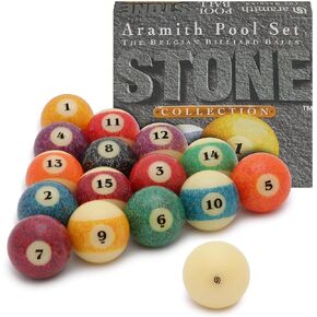 Aramith Stone Billiard Pool Ball Set 2 1/4" Granite Look