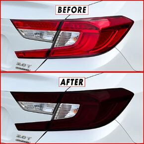 لون دخان الفينيل المقطوع مسبقًا من SlickMod لسيارة Honda Accord 2018-2022 وعاكس الضوء الخلفي (1. ضوء خلفي كامل، 20% دخان داكن)