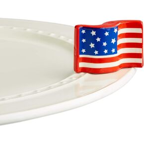 nora fleming American Flag A18 - Hand-Painted Ceramic Holiday Décor - Spring Minis for the Home and Office