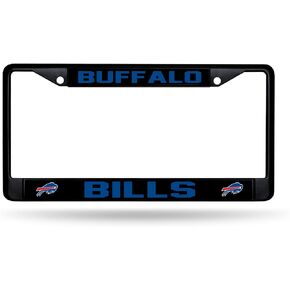 Rico Industries NFL Football Buffalo Bills Black Chrome Frame with Printed Inserts 12" x 6" Car/Truck Auto Accessory