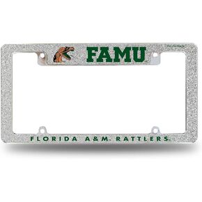 Rico Industries NCAA 12" x 6" Chrome All Over Automotive Bling License Plate Frame Design for Car/Truck/SUV