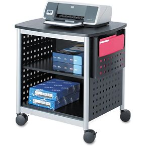 Safco Scoot Deskside Utility Cart & Multi-Use Printer Stand, Desk Organizer, Mobile Rolling Cart with Adjustable Shelf