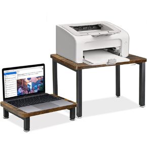 حامل طابعة سطح المكتب Unistyle مع حامل شاشة قابل للتعديل، طقم مكون من قطعتين، بني in Kuwait