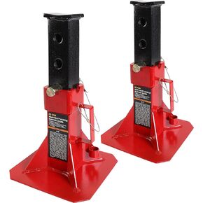 Torin ATZ70006PB Heavy Duty Jack Stands: Pin Style Jack Stand with 2 Casters and Handle, Easily Portable Car Stand for Car SUV, Truck and Pick Up, 7 Ton (14,000 lb) Capacity, Red