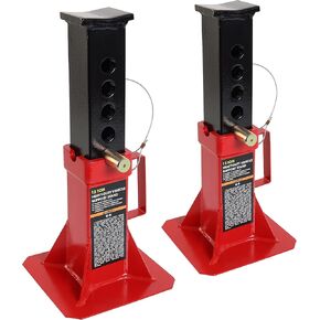 Torin ATZ70006PB Heavy Duty Jack Stands: Pin Style Jack Stand with 2 Casters and Handle, Easily Portable Car Stand for Car SUV, Truck and Pick Up, 7 Ton (14,000 lb) Capacity, Red in Saudi Arabia