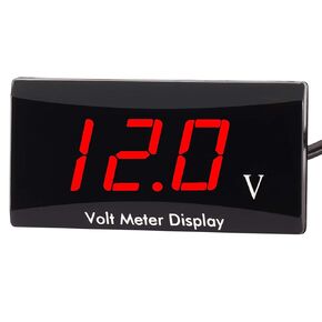 [Upgraded Version]Kinstecks Motorcycle Voltmeter DC 12V Digital Voltmeter Gauge LED Display Voltage Meter for Motorcycle Car Battery Voltage Monitor-Red