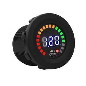 Voltmeter Digital 12v, Motorcycle Voltmeter Waterproof Led Display Voltmeter Gauge Automotive DC 12V Car Voltmeter with LED Digital Display Panel for Truck ATV UTV Boat Marine Vehicle Motorcycle