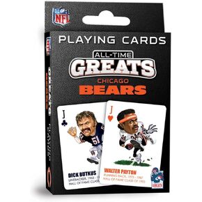 MasterPieces Playing Cards - Chicago Bears All-Time Greats Playing Cards - Officially Licensed Playing Card Deck for Adults, Kids, and Family