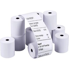 2-1/4inch*50ft Thermal Paper Rolls For Credit Card - Cash Register Rolls - Premium Register Tape Pos Thermal Printer Paper (10 Rolls) Jayard-TP