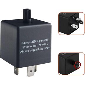 1X Electronic LED Flasher Relay，No Fast Hyper-Flash, 12V LED Heavy Duty EF32 2Pin Compatible with Automobile Motorcycle Bike Fix Turn Signal Bulbs Fast Hyper Flash