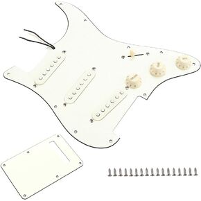 3-Ply SSS Prewired Loaded Pickguard with Alnico V Pickups Kit for Strat Electric Guitars Replacement Parts (101A)