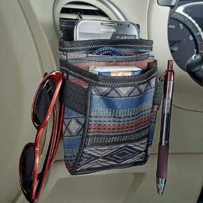 High Road DriverPockets حامل هاتف السيارة وحقيبة تنفيس الهواء ومنظم المقعد الأمامي مع 3 جيوب وخطافات تعليق ومنفذ شحن in Kuwait