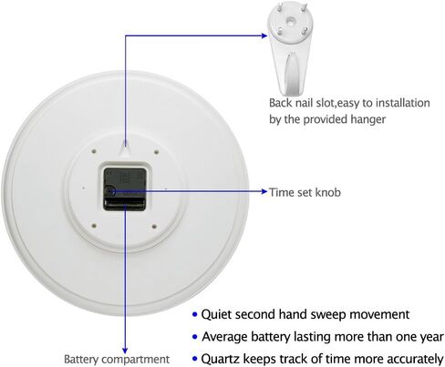 ساعة حائط كبيرة جدًا مقاس 13.5 بوصة من DreamSky لديكور غرفة المعيشة - ساعات حائط كبيرة صامتة غير موقوتة تعمل بالبطارية للمطبخ وغرفة النوم والمكتب والفصول الدراسية سهلة القراءة in Kuwait