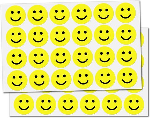 600 عبوة، ملصقات وجه مبتسمة Happy Smile مقاس 1 بوصة، أصفر in Kuwait