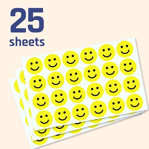 600 عبوة، ملصقات وجه مبتسمة Happy Smile مقاس 1 بوصة، أصفر in Kuwait