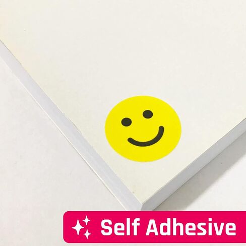 600 عبوة، ملصقات وجه مبتسمة Happy Smile مقاس 1 بوصة، أصفر in Kuwait