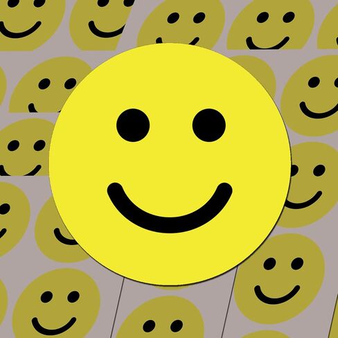 600 عبوة، ملصقات وجه مبتسمة Happy Smile مقاس 1 بوصة، أصفر in Kuwait