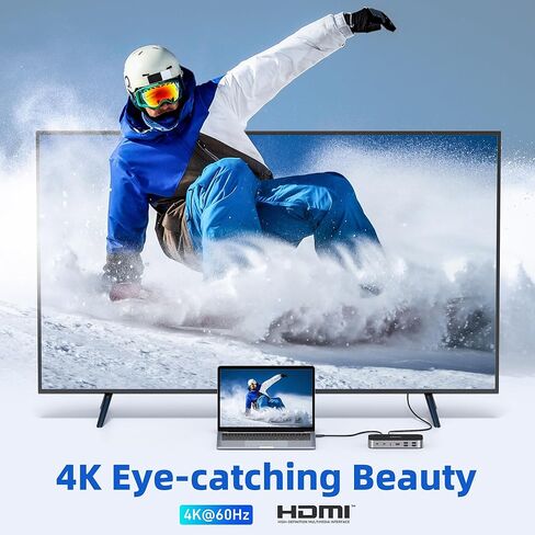 محطة إرساء الكمبيوتر المحمول MOKiN، محطة إرساء 16 في 1، USB C Dock شاشة ثلاثية، محطة إرساء USB C مع 3 HDMI، PD 100W، USB 3.1/3.0/2.0، RJ 45 Ethernet، SD/TF، ​​صوت لـ Dell/HP/Lenovo in Kuwait