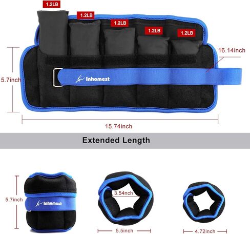 Adjustable Ankle Weights 1-5/10/12 Lbs Leg Weights for Men Women,Wrist Ankle Weights for Physical Therapy,Yoga Pilates,Workout,Walking,Jogging in Saudi Arabia
