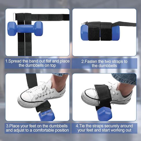 2Pcs Ankle Straps for Dumbbells Weights, Adjustable Weights, Foot Dumbbell Attachment, Tibialis Trainer, Leg Extensions Home Gym Equipment for Women and Men in Kuwait