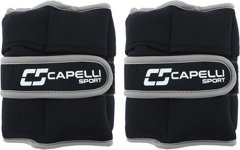 أوزان الكاحل والمعصم الرياضية من كابيلي، أوزان للساق والذراع قابلة للتعديل، أسود، 10 رطل، مجموعة من 2 in Kuwait