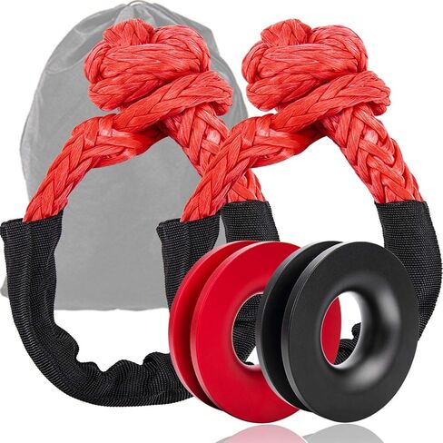 Soft Shackle & Recovery Ring Kit，1/2" X 24" Soft Shackle Recovery Kit (56,000lbs Max Breaking Strength) for Full-Size Sailing SUV ATV 4X4 Truck Jeep 2PCS in Saudi Arabia