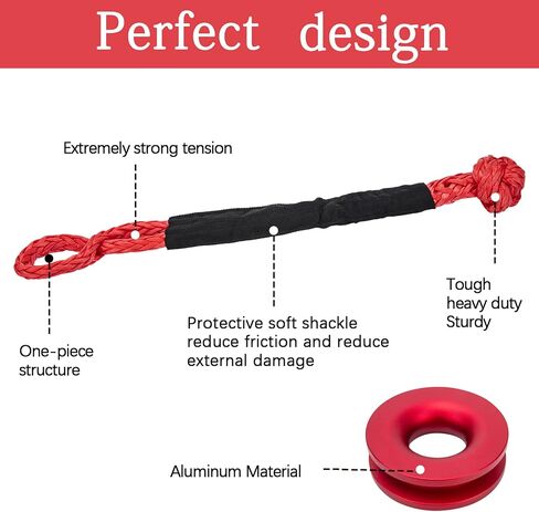 Soft Shackle & Recovery Ring Kit，1/2" X 24" Soft Shackle Recovery Kit (56,000lbs Max Breaking Strength) for Full-Size Sailing SUV ATV 4X4 Truck Jeep 2PCS in Saudi Arabia