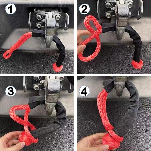 Soft Shackle & Recovery Ring Kit，1/2" X 24" Soft Shackle Recovery Kit (56,000lbs Max Breaking Strength) for Full-Size Sailing SUV ATV 4X4 Truck Jeep 2PCS in Saudi Arabia