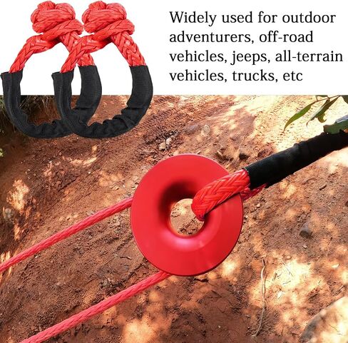 Soft Shackle & Recovery Ring Kit，1/2" X 24" Soft Shackle Recovery Kit (56,000lbs Max Breaking Strength) for Full-Size Sailing SUV ATV 4X4 Truck Jeep 2PCS in Saudi Arabia