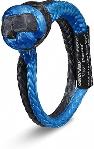 Bubba Rope 176745-PROBB عالي التحمل 7/16 بوصة صناعي ناعم تكبل Gator Jaw PRO قوة كسر تبلغ 52300 رطل مع بلازما UHMPE باللون الأزرق والأسود، ملحق مثالي للتعافي وسحب السيارة العالقة in Kuwait