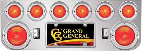 لوحة GG Grand General 92845 من الفولاذ المقاوم للصدأ مع ضوء أحمر مقاس 2-4 بوصة و6-2-1/2 بوصة وحافة بلاستيكية من الكروم مع قناع in Saudi Arabia