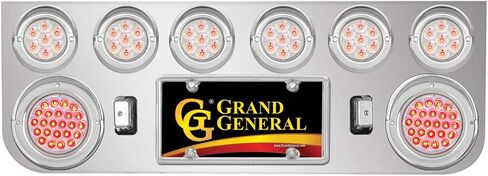 GG Grand General 89182 Red/Clear Plated Light Panel with 2-4 inches and 6-2.5 Inches Pearl LED and Chrome Plastic Rim in Saudi Arabia