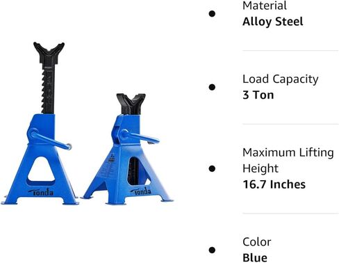 حامل جاك، 3 طن 6000 رطل، حامل رفع السيارة من الفولاذ عالي التحمل لسيارة السيدان ذات الدفع الرباعي، أزرق، زوج واحد in Kuwait