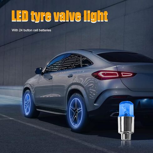 8 قطع من مصابيح LED لغطاء جذع صمام الإطارات، مصابيح متحركة مقاومة للماء لتزيين العجلات، مجموعة مصابيح عجلة صمام النيون المعدلة الرائعة، ملحقات الدراجات النارية العالمية (أحمر) in Kuwait