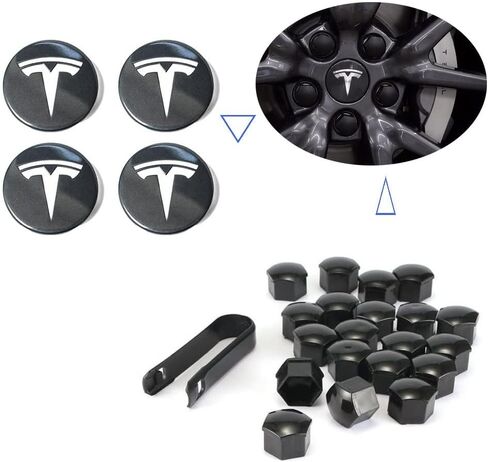 طقم غطاء عجلة Aero موديل 3 متوافق مع ملحقات غطاء محور Tesla Model Y، 3، S، X 2022، غطاء مركز الأداء، غطاء صامولة العروة in Kuwait