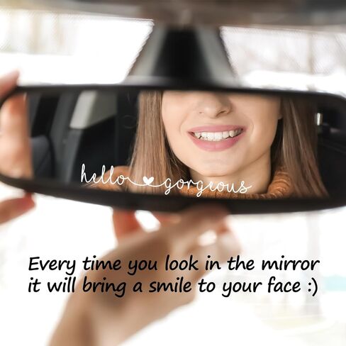 6X Hello Beautiful Gorgeous Rear View Mirror Accessories Vinyl Decal Car Decorations for Girls Vanity Mirror Stickers Car Decals Stuff for Women in Saudi Arabia