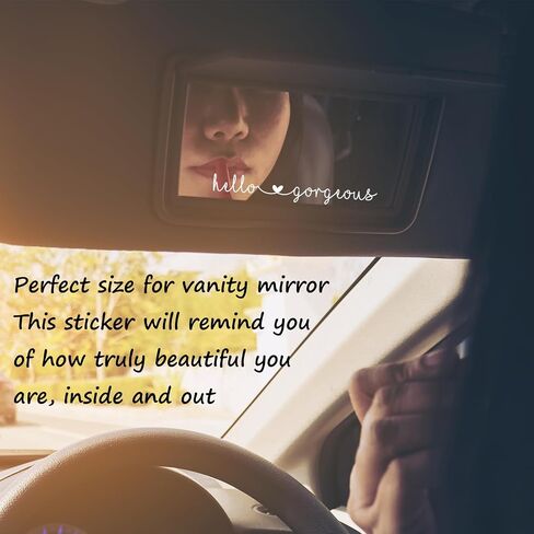 6X Hello Beautiful Gorgeous Rear View Mirror Accessories Vinyl Decal Car Decorations for Girls Vanity Mirror Stickers Car Decals Stuff for Women in Saudi Arabia
