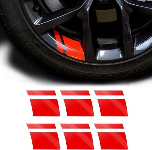 6 PCS Car Wheel Rim Decal for 18In to 21In Wheels, Reflective Waterproof Automotive Stripes Decorative Stickers, Universal Tire Rim Accessories for Truck SUV Car Bike Motorcycle (Blue) in Kuwait