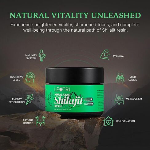 Shilajit Pure Himalayan Organic for Men & Women: Authentic Shilajit Resin with Fulvic Acid & Trace Minerals Complex for Energy & Immune Support 50g (100 Days Supply) in Saudi Arabia