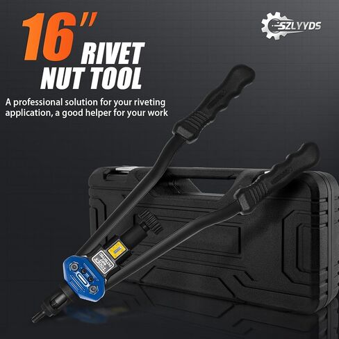 Rivet Nut Tool 16" Rivnut Tool Kit, Professional Nutsert Tool Kit with 15 Metric & SAE Mandrels, Threaded Rivet Nut Kit with Rugged Carrying Case & 125 Pcs Rivet Nuts Assortment Kit in Saudi Arabia