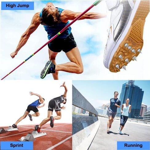 Track Spikes for Replacment for Shoes 100pcs,Funwaretech Cross Country Spikes 1/4" Length Stainless Steel Pyramid Spikes with Box and Wrench for Running,Hiking,High Jumping,Sprint Sports (Gold) in Kuwait